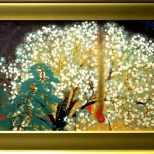 絵画 横山大観 夜桜(左隻)