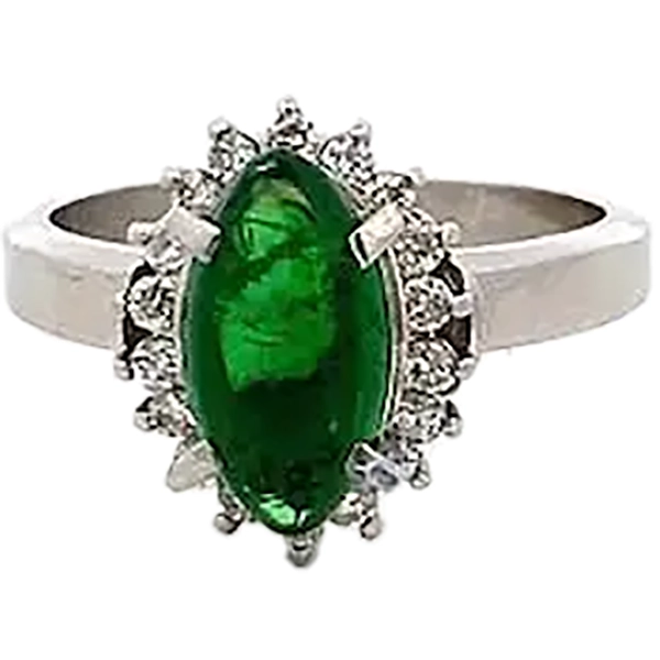 グロッシュラーガーネット ダイヤ 指輪 2.11ct