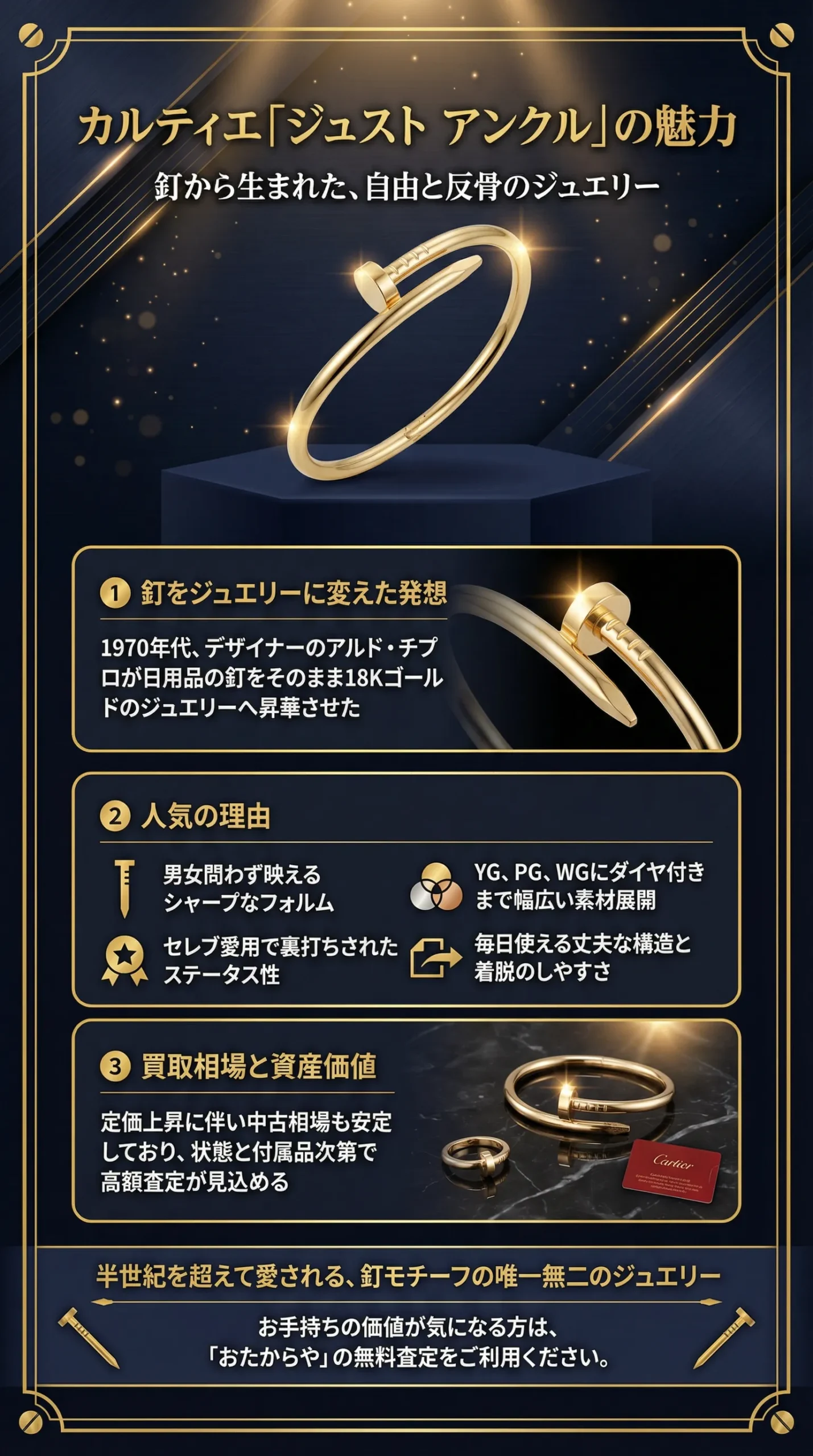 カルティエ「ジュストアンクル」の魅力とは？歴史・デザイン・買取相場を完全ガイド