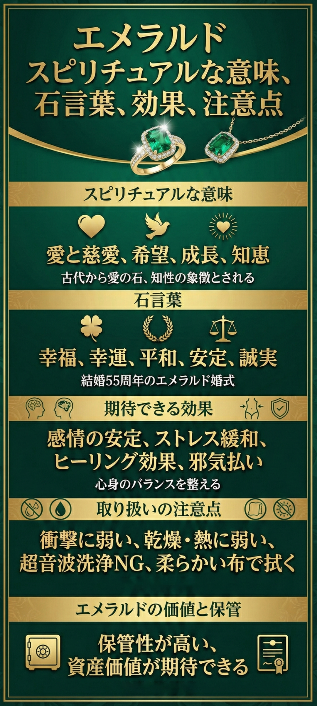 エメラルドのスピリチュアルな意味と石言葉|身につける効果や注意点も解説