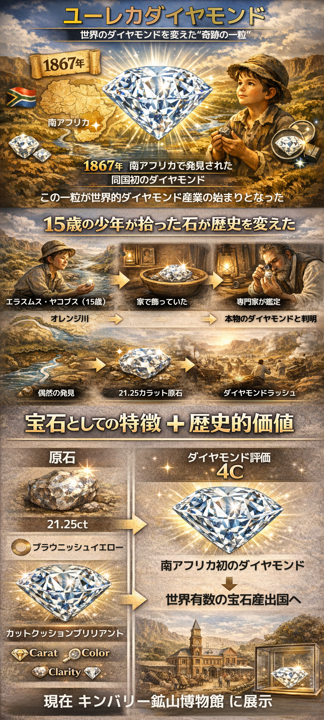 ユーレカ ダイヤモンドとは？発見の物語と奇跡の宝石の価値を解説