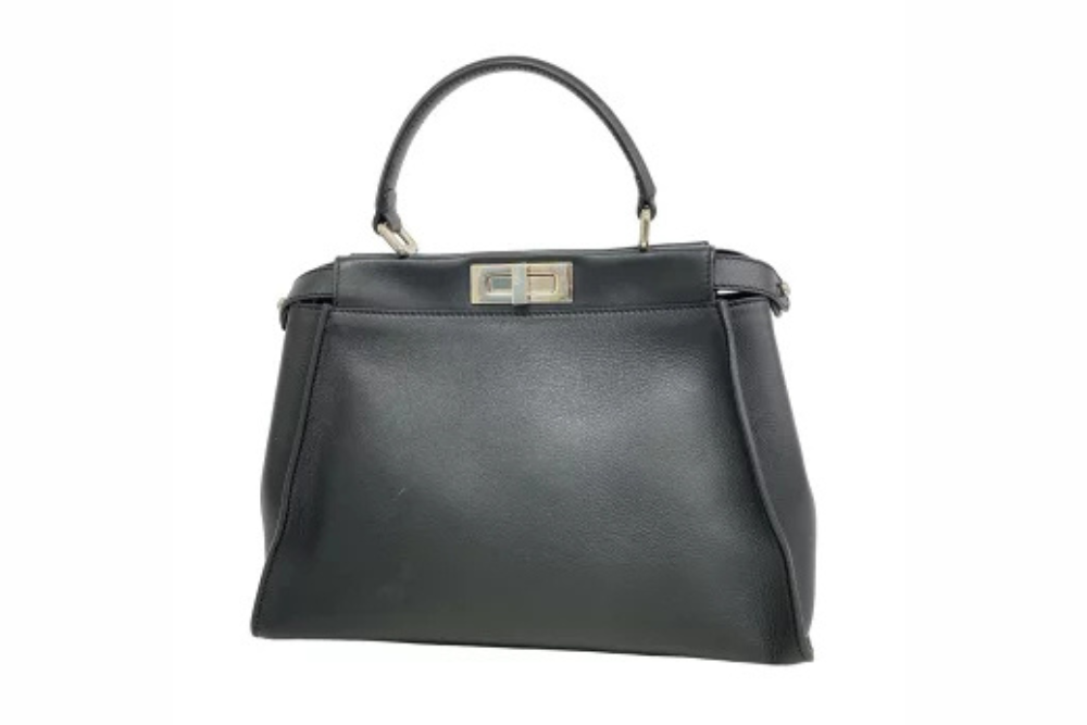 FENDI_ピーカブー レザー パイソン ブラック