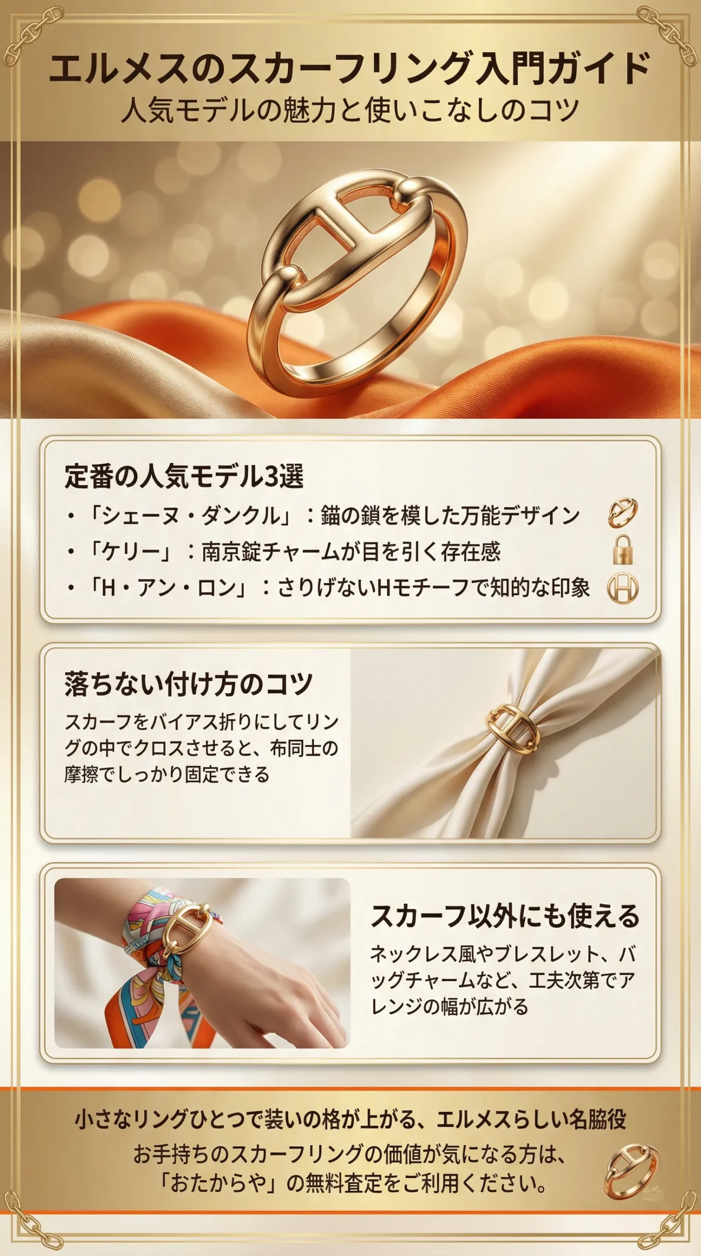 エルメス・スカーフリング徹底ガイド｜人気モデル・使い方・選び方まで解説