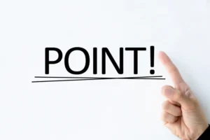 POINTを指差す手