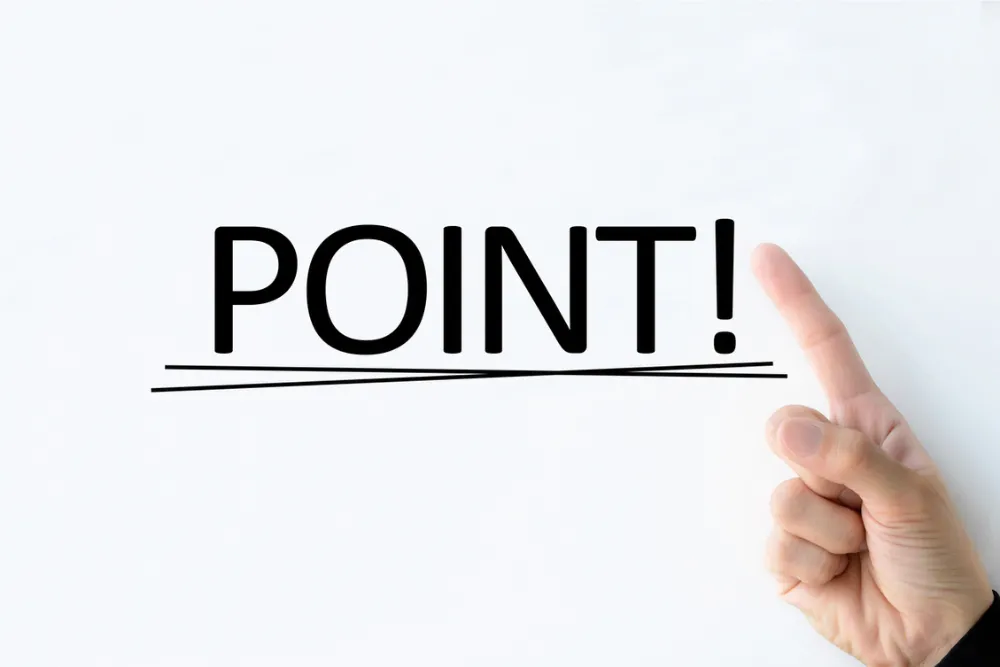 POINTを指差す手