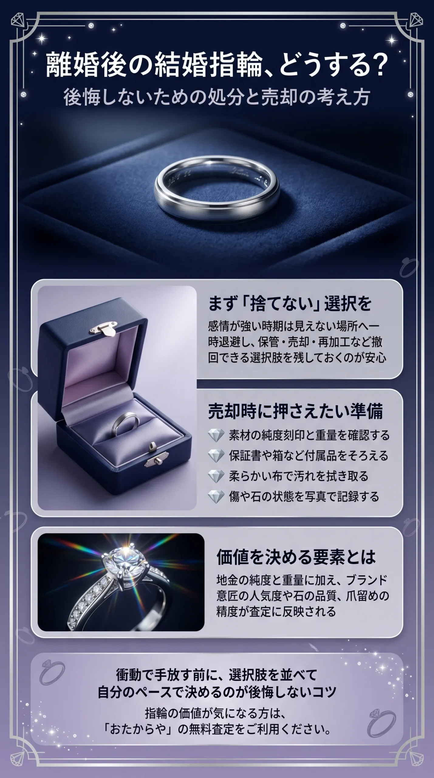 離婚した際に結婚指輪は捨てるべき？後悔しない処分と売却のポイントを解説