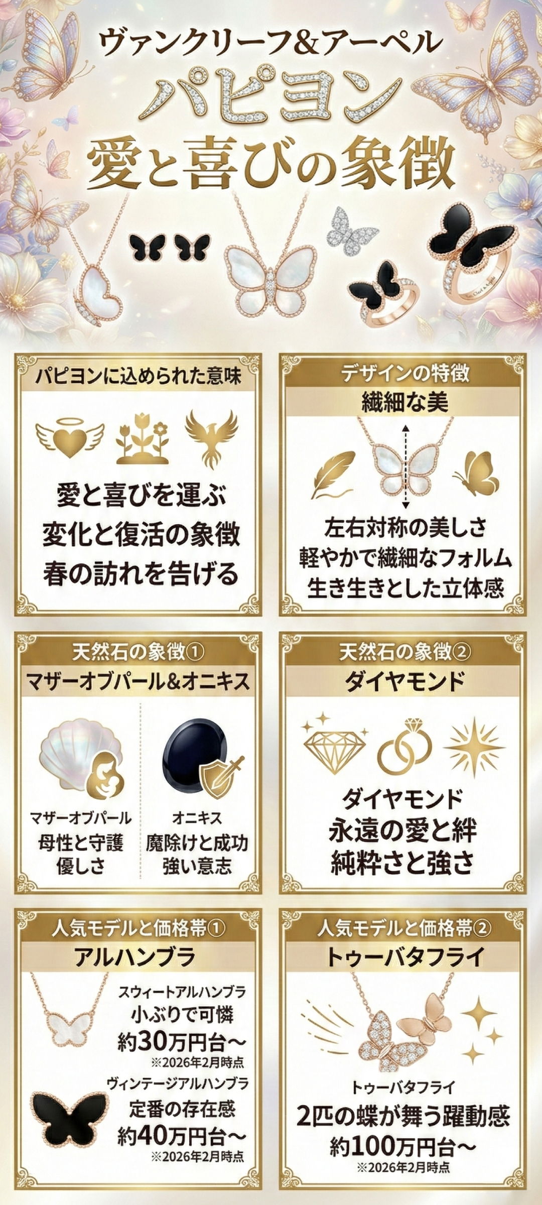 ヴァンクリーフの蝶モチーフパピヨンの意味とは?人気のネックレス・リングも紹介