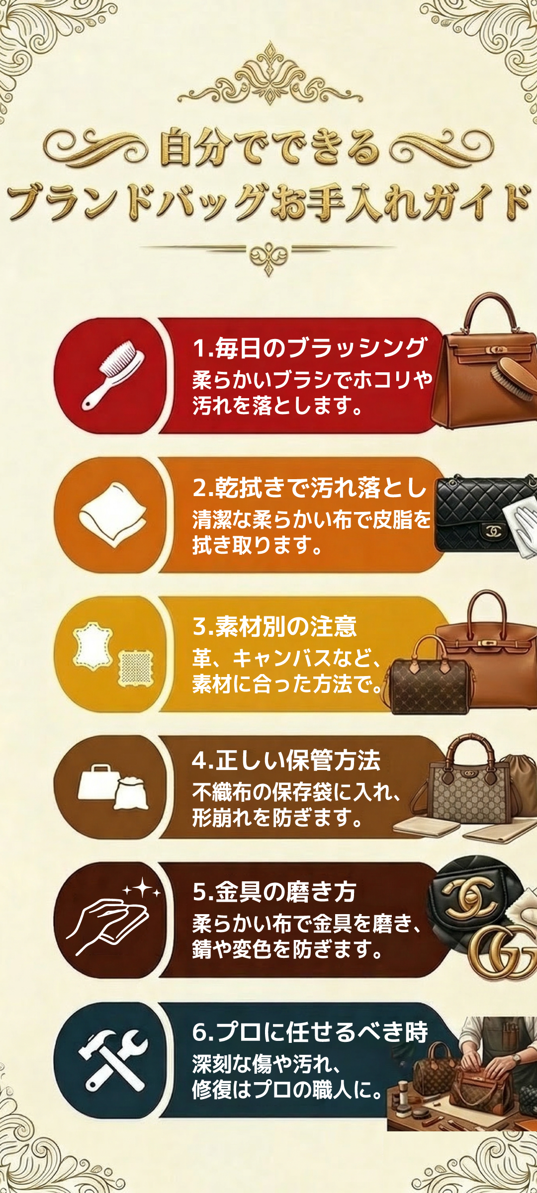 ブランドバッグのクリーニングは自分でできる？革や布の汚れ落とし方法とNG行動も