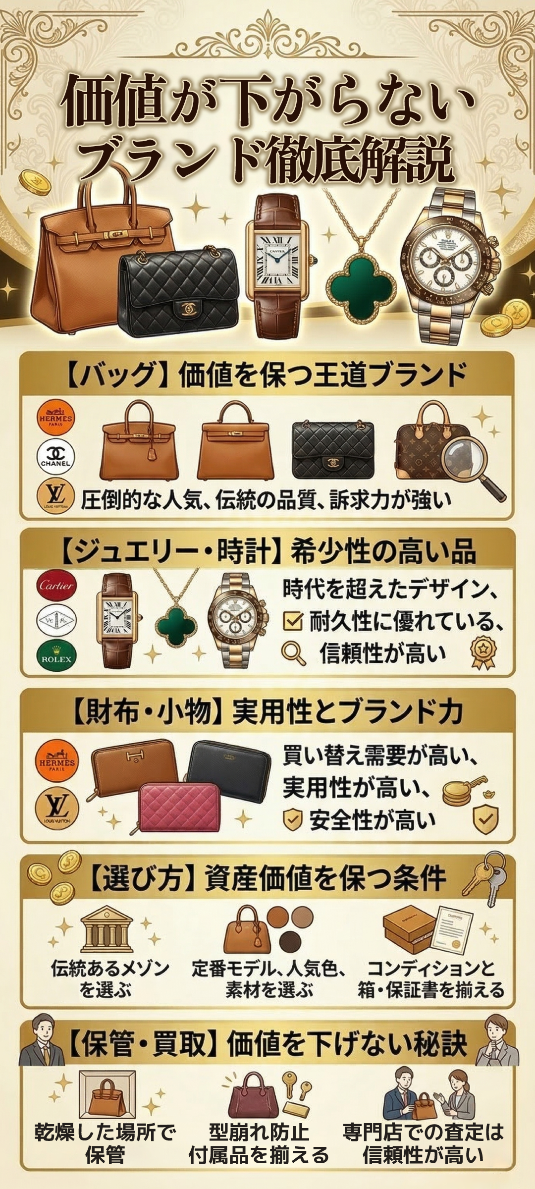 【2025年最新版】価値が下がらないブランドとは？資産価値を保つアイテムの選び方