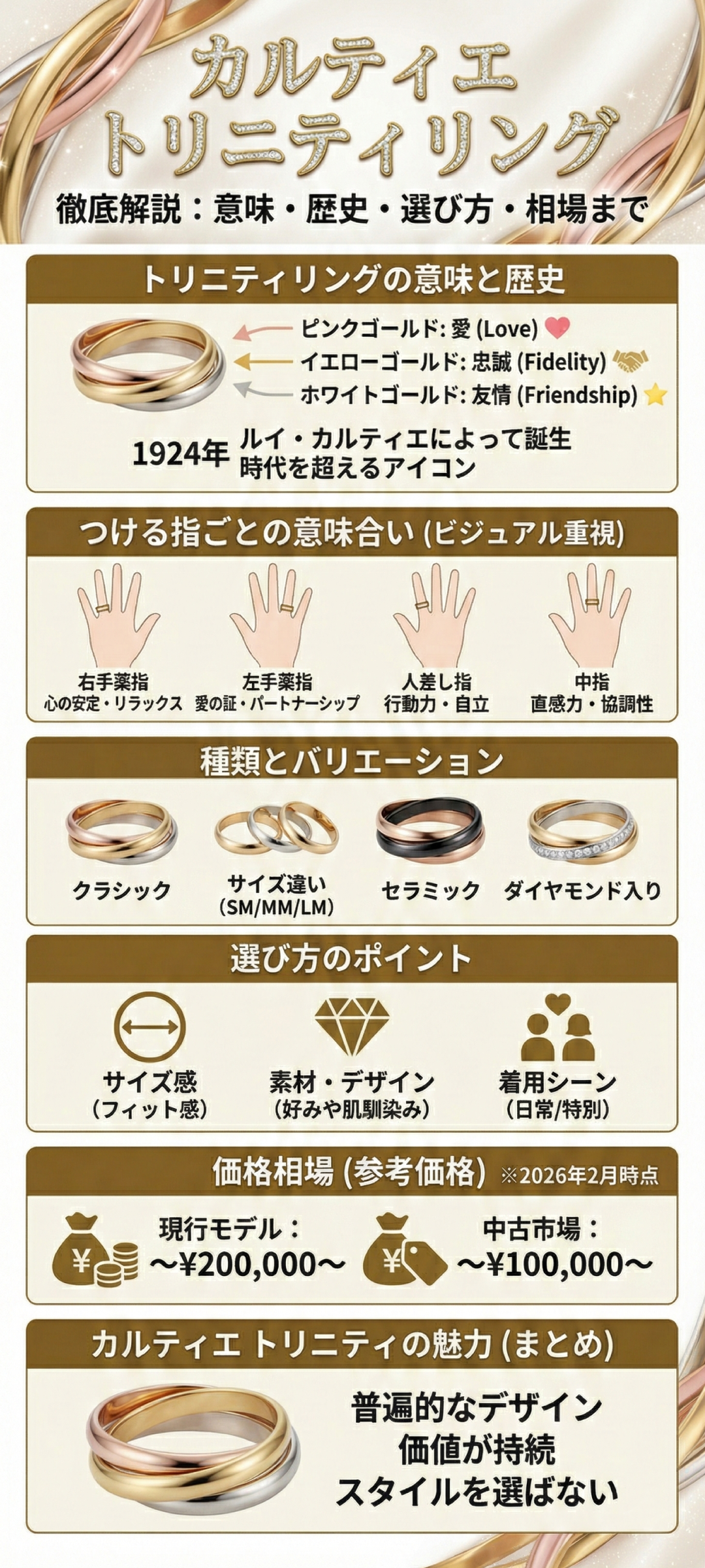カルティエ トリニティの意味とは？三連の由来や素材・どの指につけるべきか解説