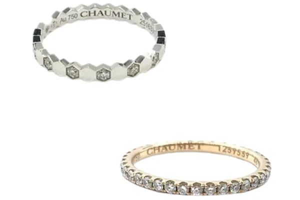 ショーメの婚約指輪と結婚指輪の重ね付けコーディネート