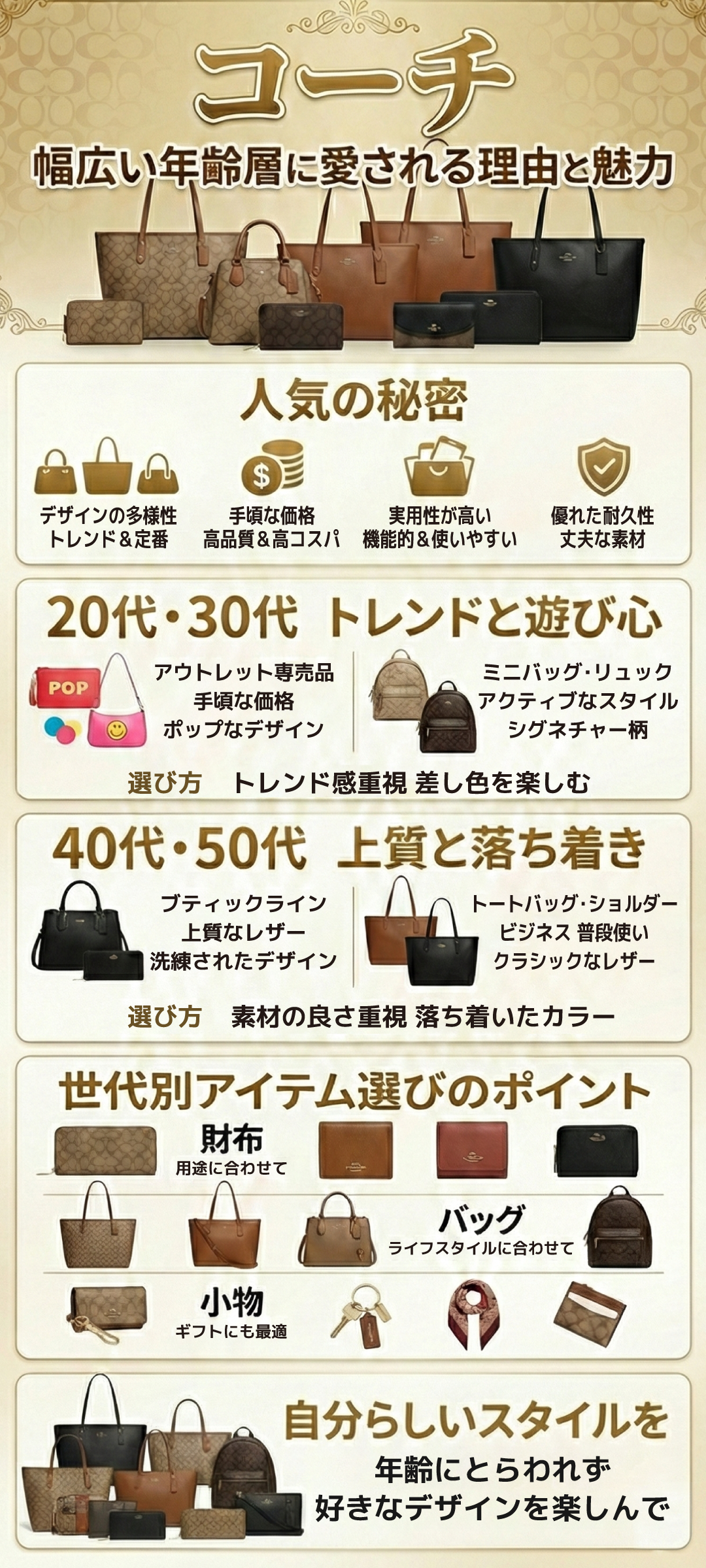 コーチ（COACH）が似合う年齢層は？年代別の人気アイテムと選び方を徹底解説