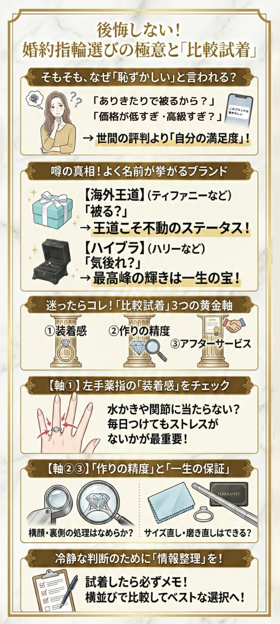 婚約指輪を選ぶ際に恥ずかしいと言われるブランドとは？後悔しない選び方もご紹介