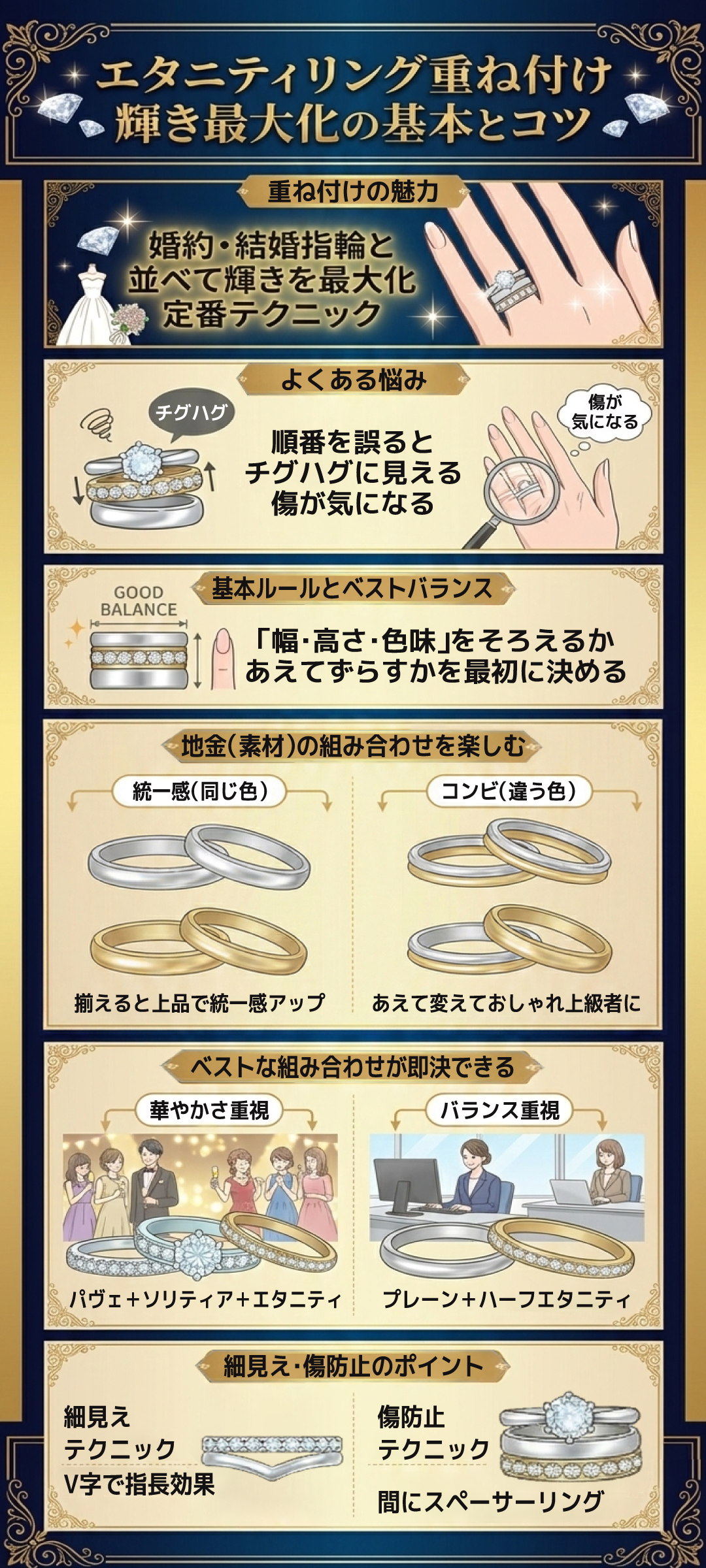 エタニティリング重ね付け完全ガイド｜ティファニーなどの婚約・結婚指輪と美しく合わせるコツを徹底解説