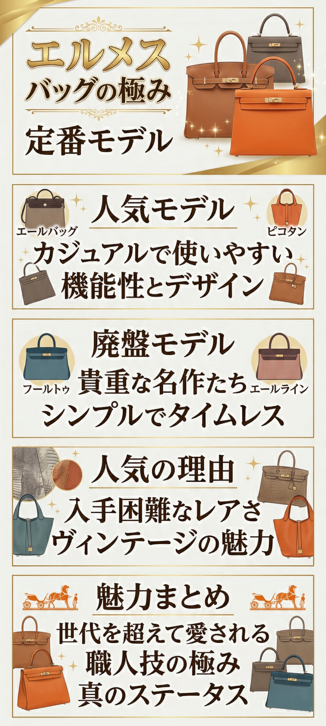 エルメスバッグの廃盤モデルの種類をご紹介！特徴・人気・買取相場も徹底解説