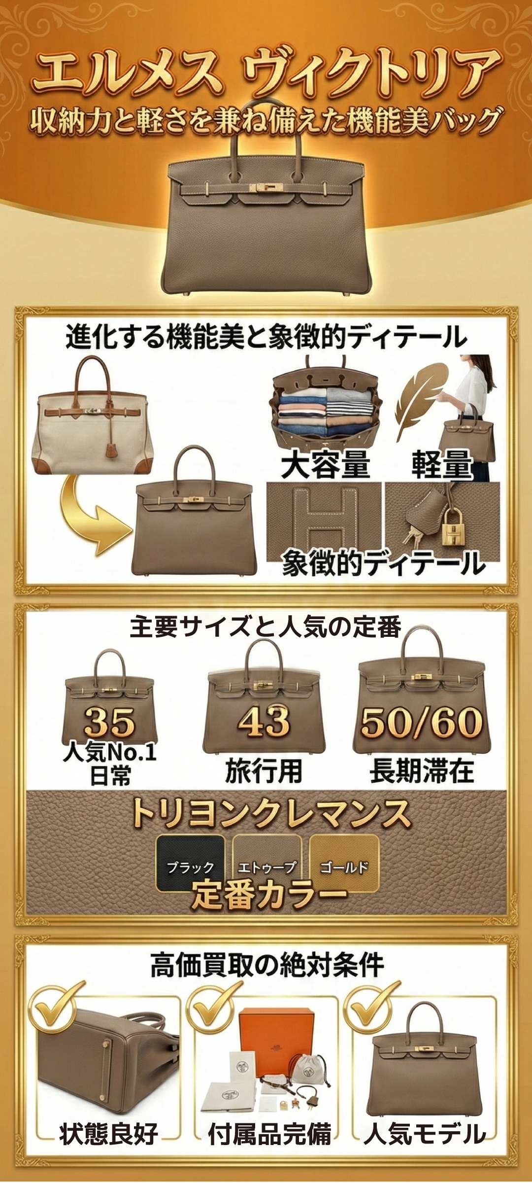 エルメス「ヴィクトリア」とは？収納力抜群の人気バッグの魅力・種類・歴史を徹底解説