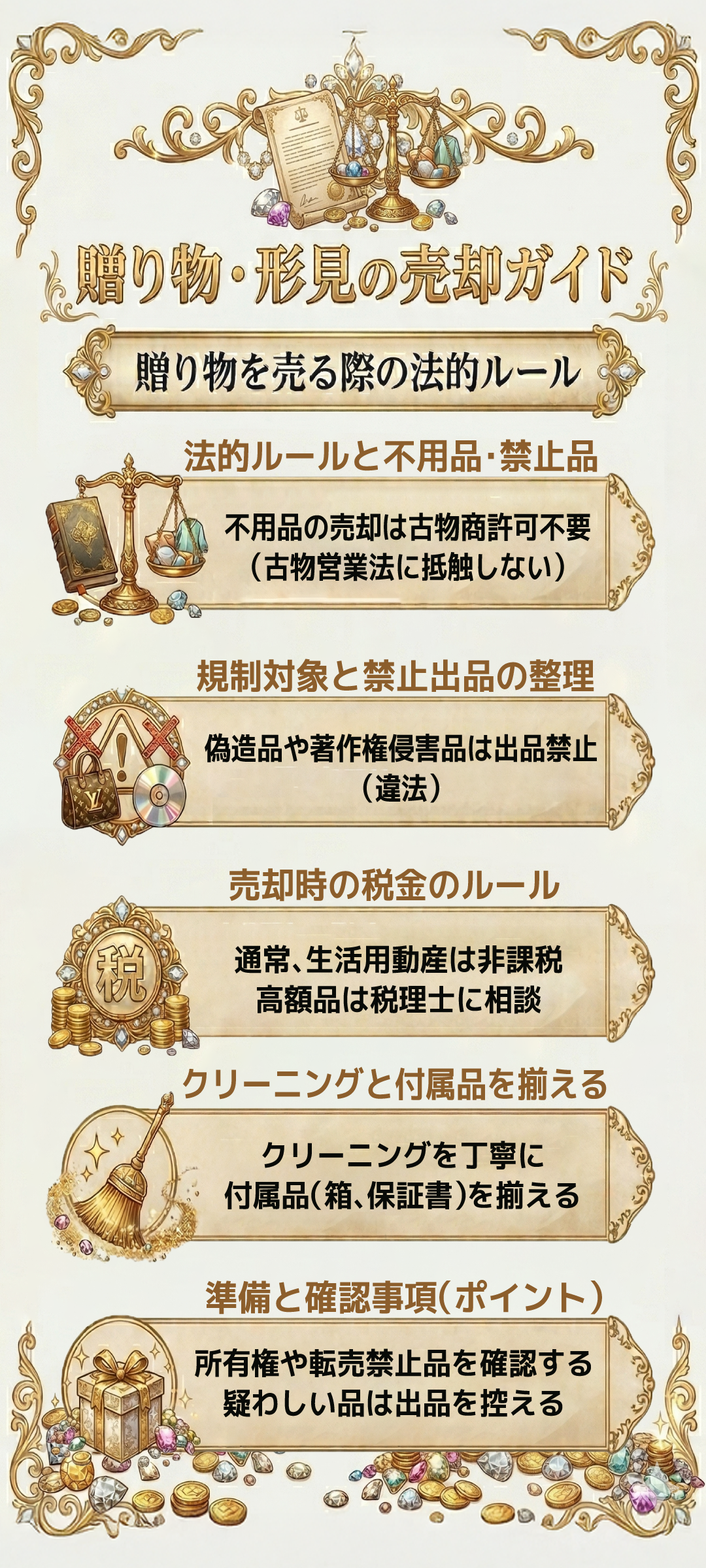 もらったものを売る際に注意する法律とは?再販の規制や古物許可証の基礎知識についてもご紹介
