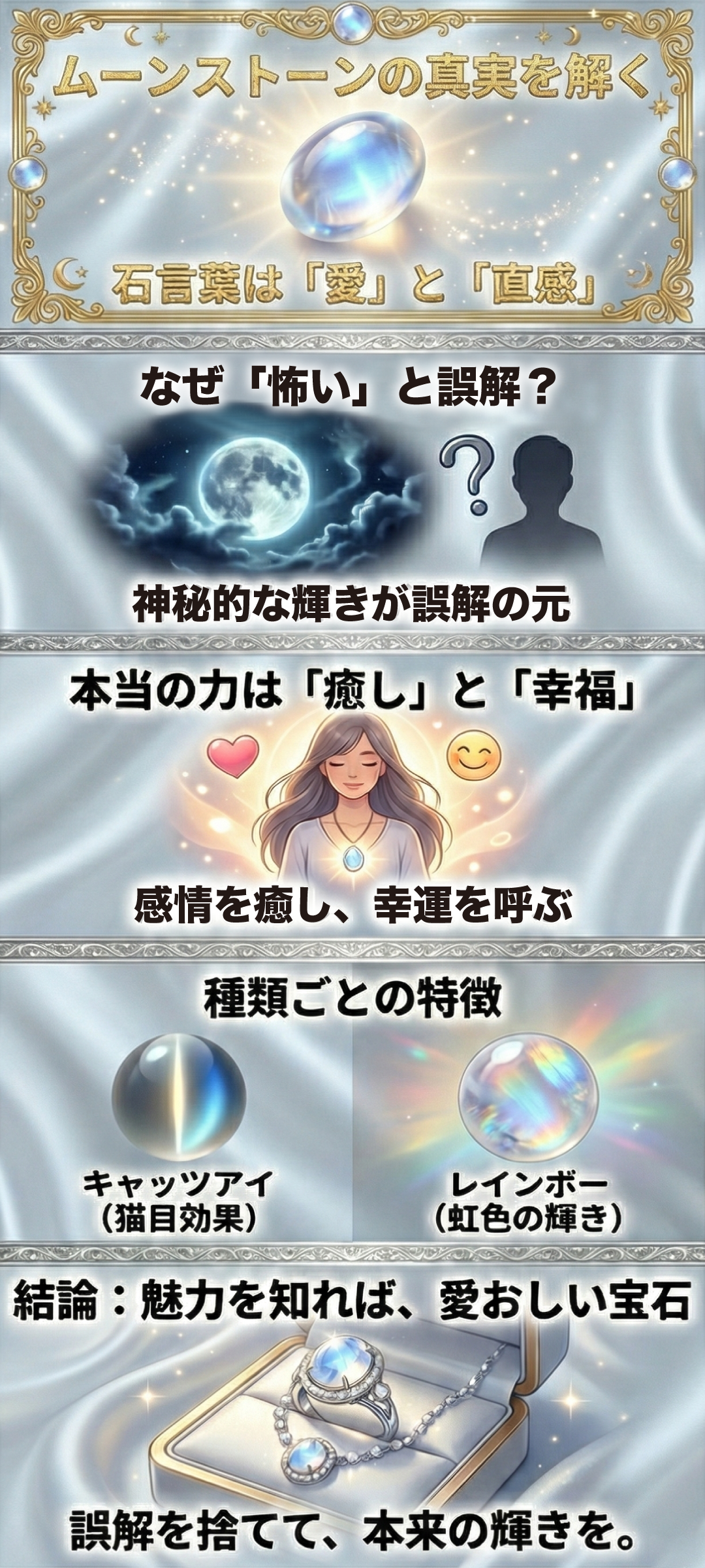 ムーンストーンの石言葉とは？怖いと言われる理由から6月誕生石の魅力まで徹底解説
