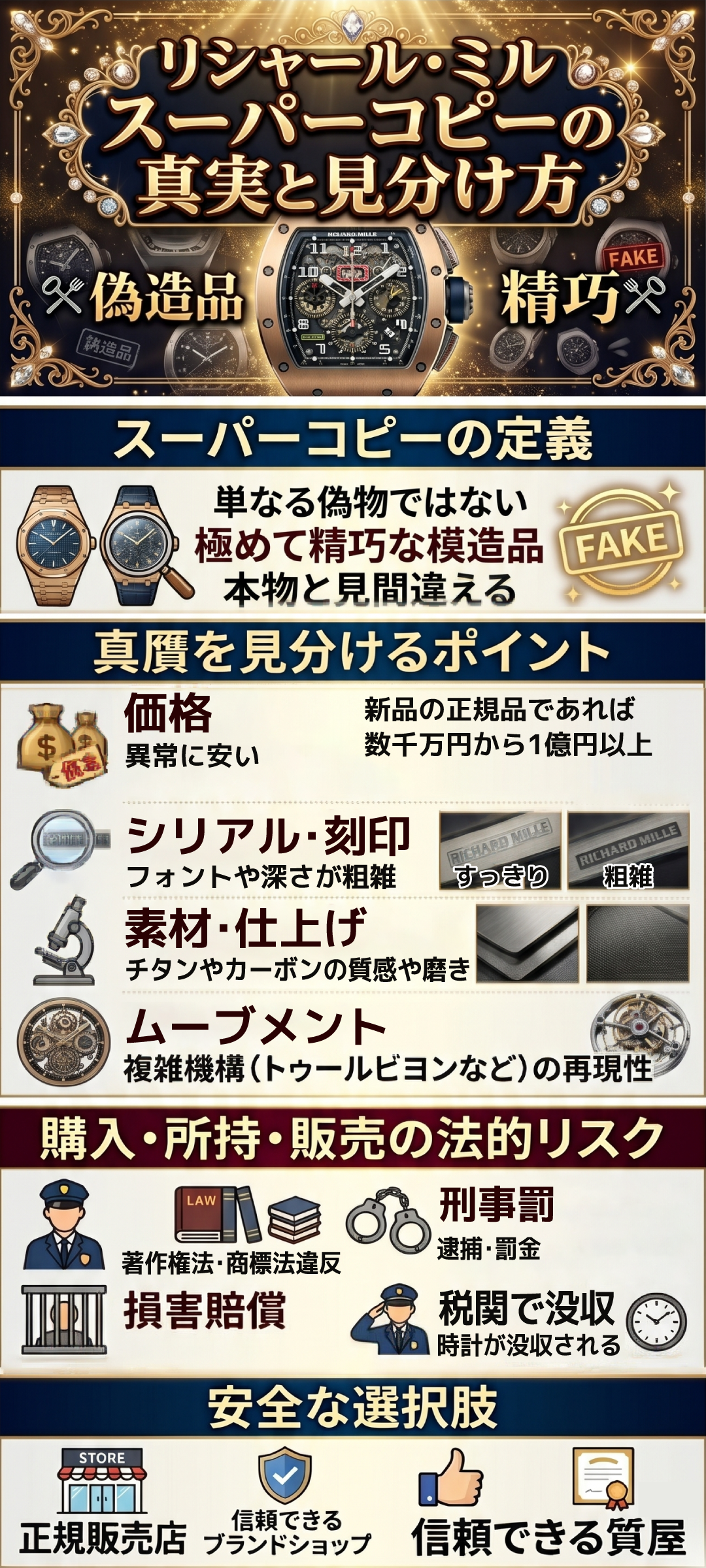 リシャールミルのスーパーコピーとは？偽物の見分け方とリスクを徹底解説