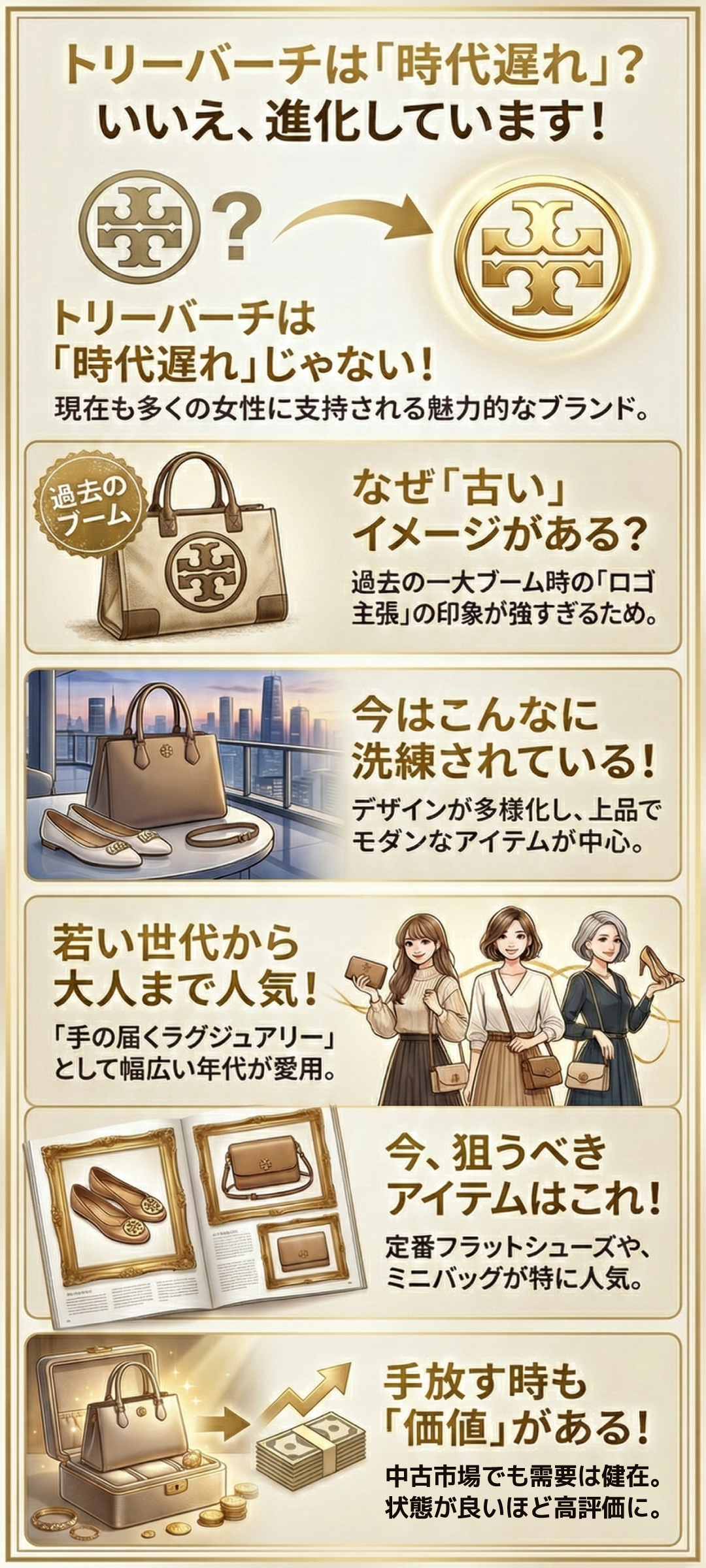 トリーバーチは時代遅れでダサい?おばさんっぽいと言われる理由と最新の魅力を徹底解説
