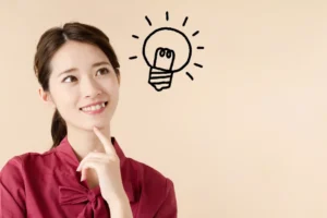 ひらめく女性