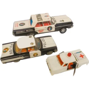 ブリキ パトカー 救急車 おもちゃ 玩具 計3点