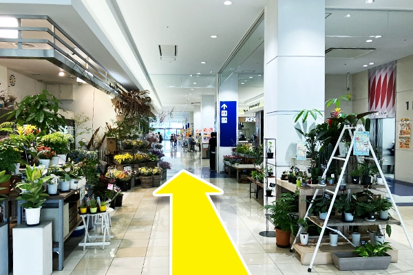 お花屋さんがあるのでここを直進します。