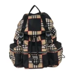 バーバリー バーバリーチェック ナイロン/レザー ベージュ×ブラック バックパック