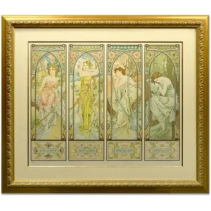 絵画 アルフォンス・ミュシャ 四つの時の流れ