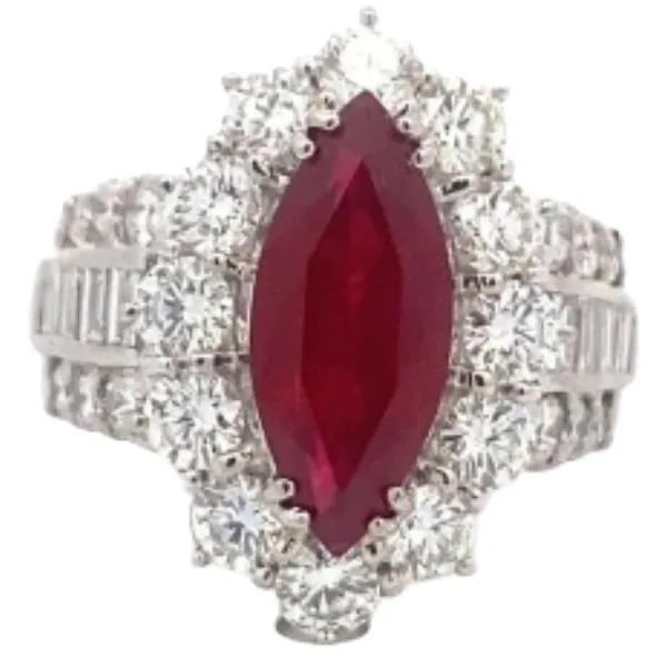 Pt･Pm900 ビルマ産ピジョンブラッドルビー・ダイヤモンドリング 2.93 ct D2.54 ct