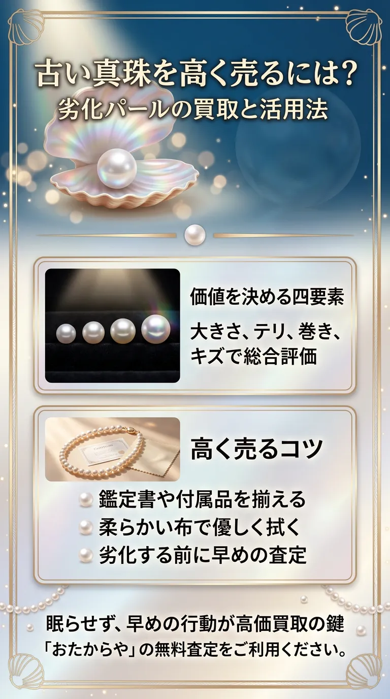 古い真珠は買取できる？劣化したパールを高く売る方法と注意点