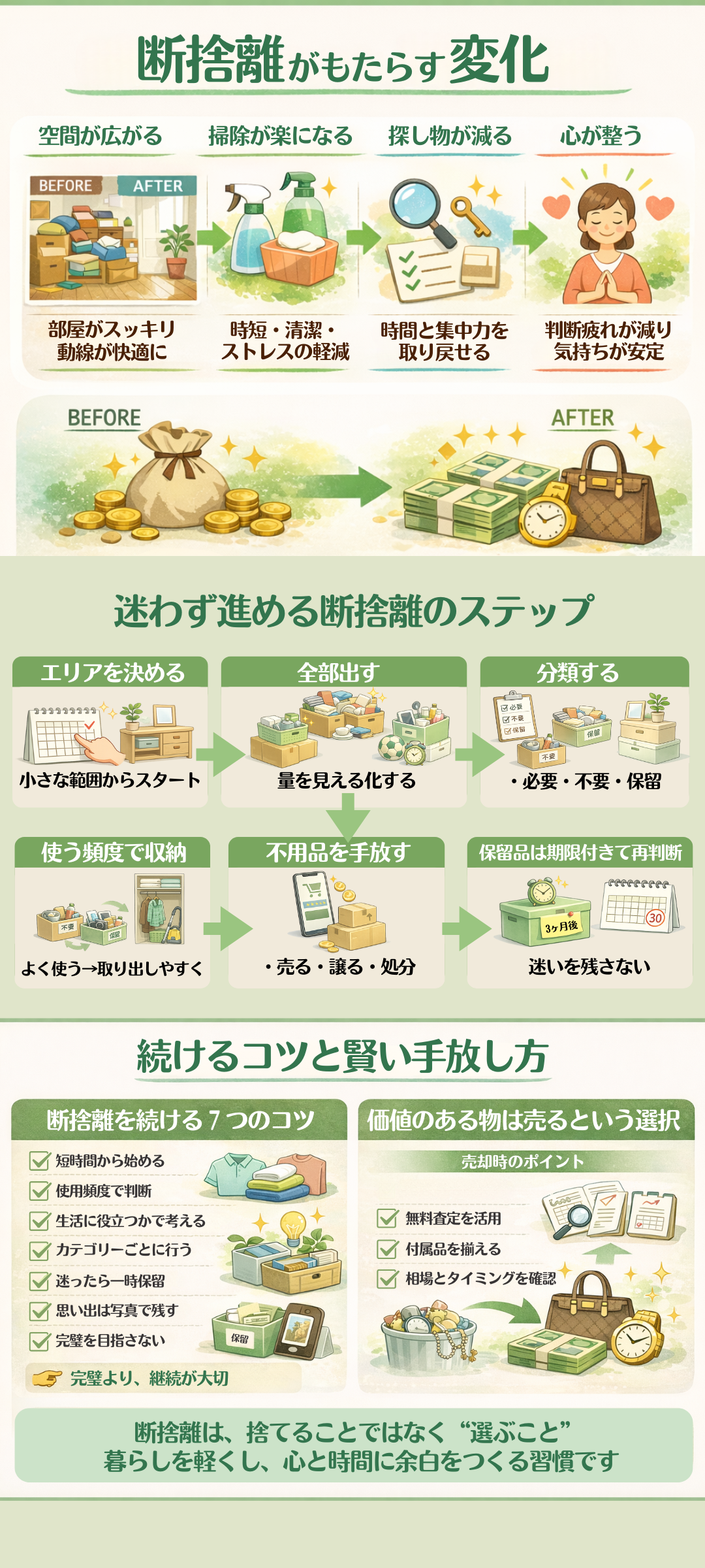 断捨離のやり方完全ガイド|メリットや不用品を売却する際のポイントもご紹介