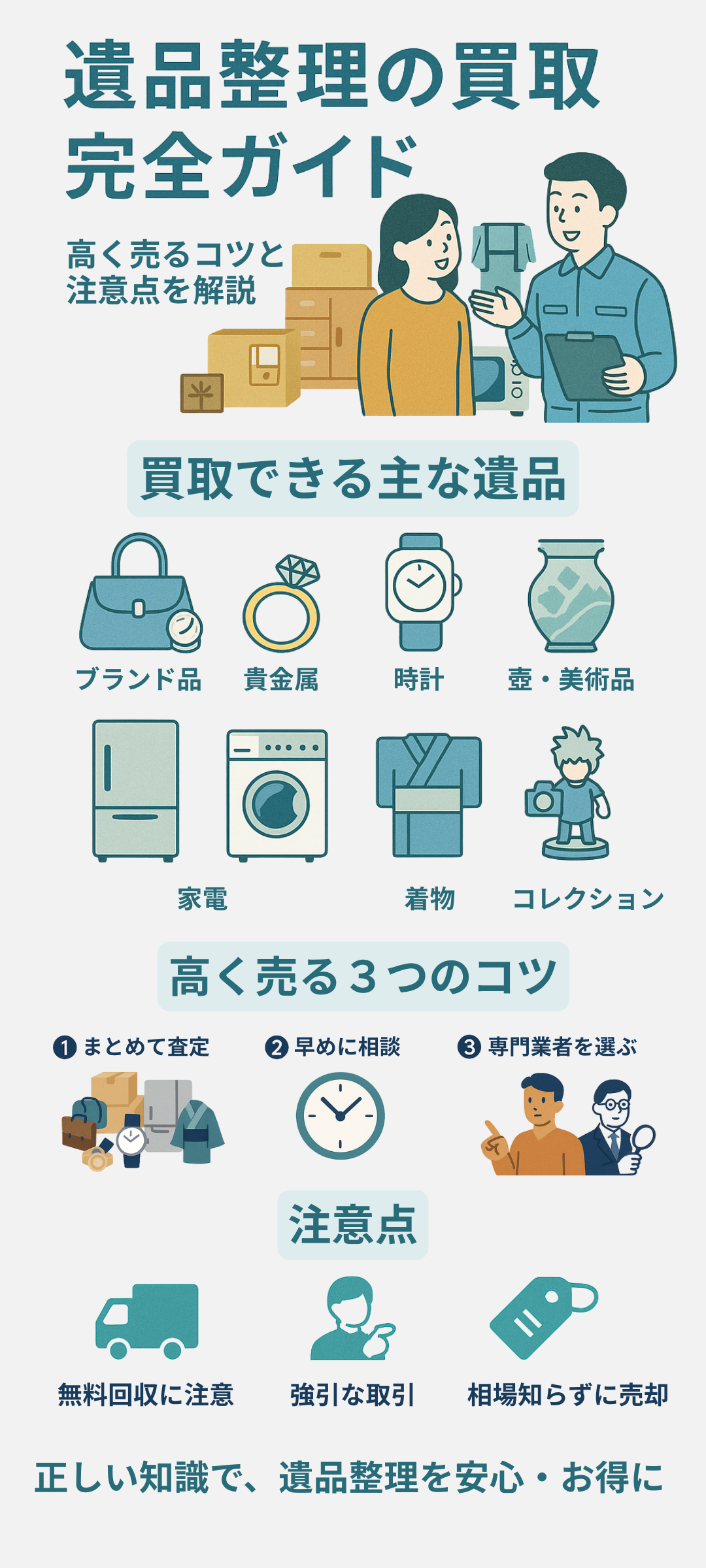 遺品整理の買取完全ガイド|高く売るコツや注意点を徹底解説