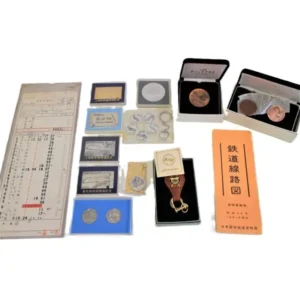 上越新幹線開通記念メダル 鉄道関連グッズ 時刻表 JR北斗星キーホルダー  線路図