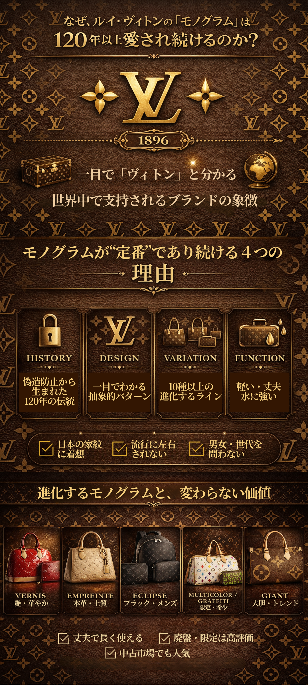 ルイヴィトンのモノグラムが人気の理由とは？歴史・特徴・魅力と人気ラインを徹底解説