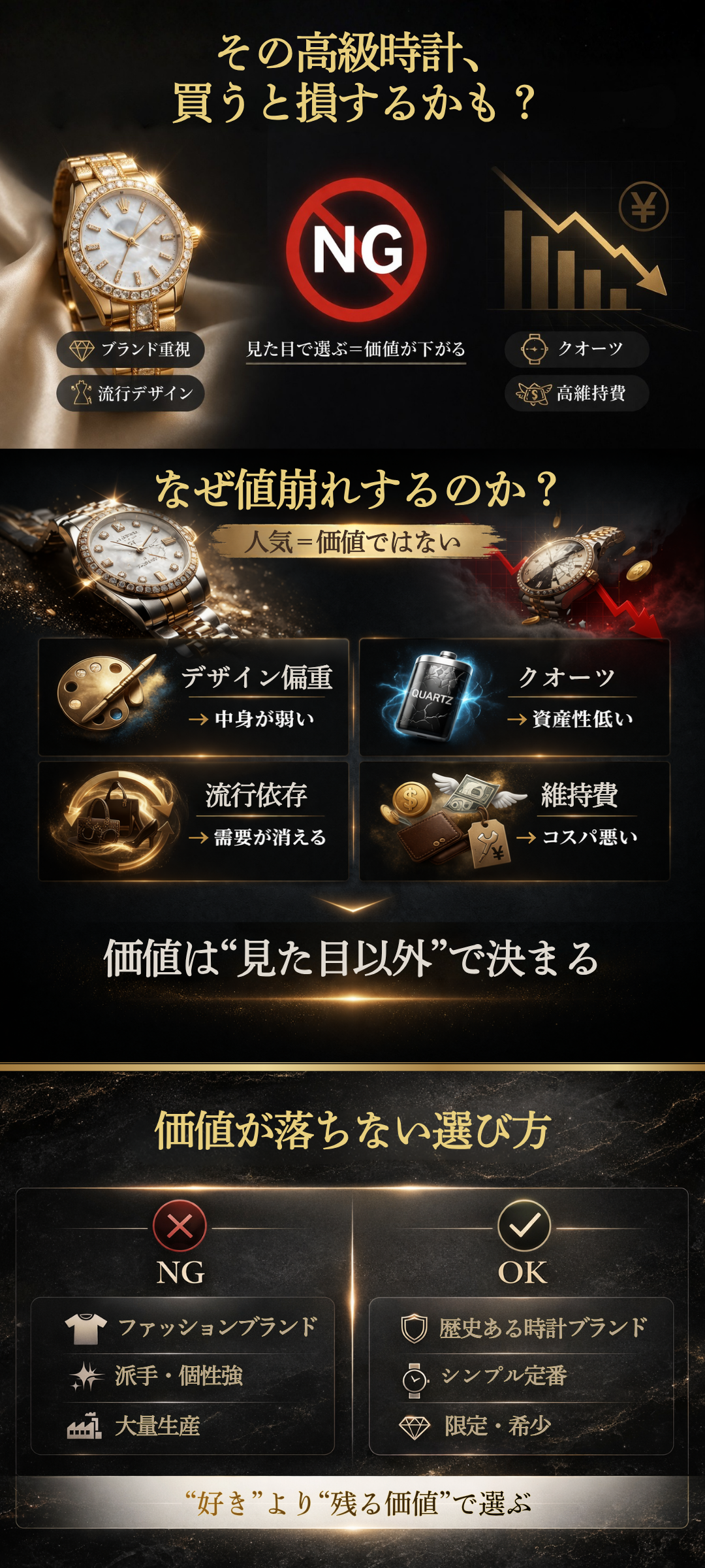 買ってはいけないレディース高級時計｜ハイブランドも危険？値崩れしない選び方も紹介