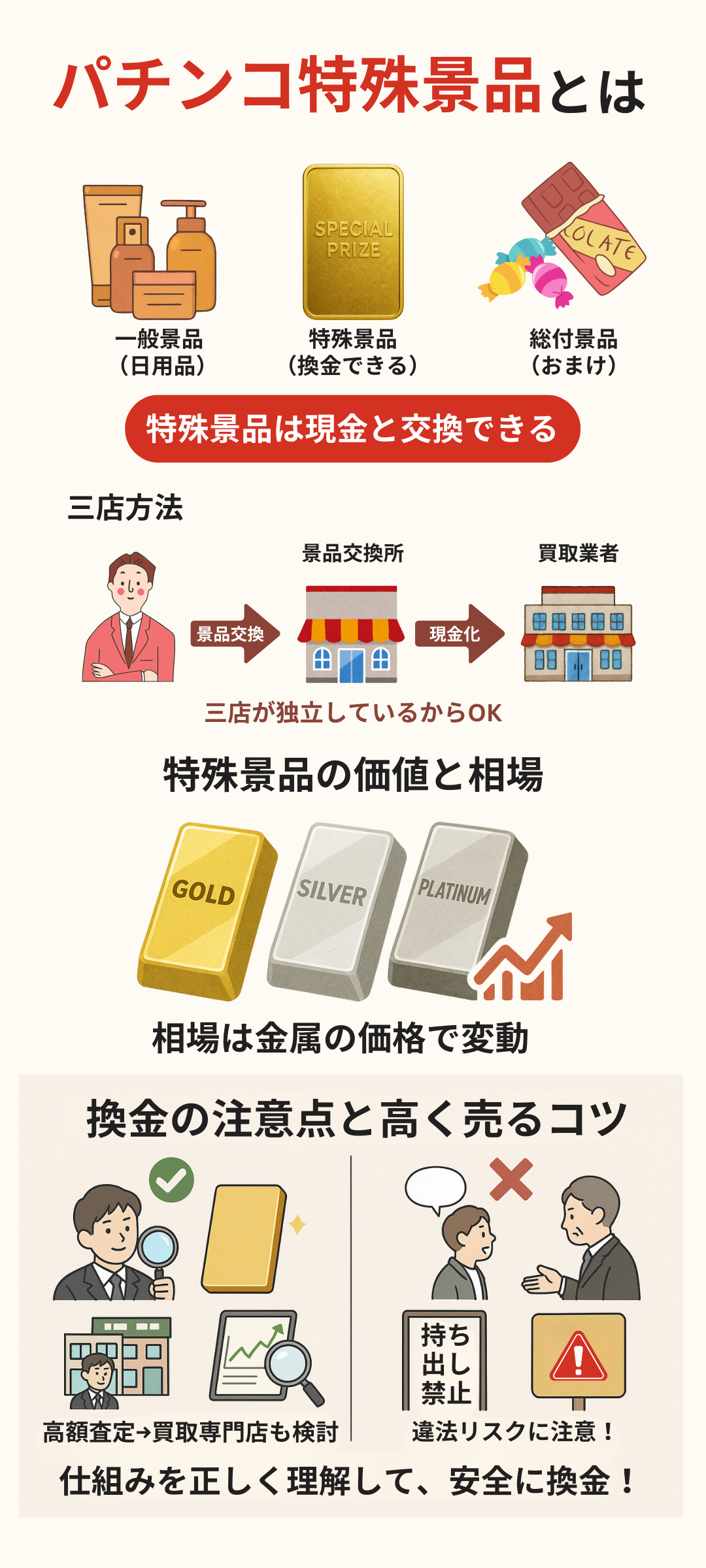 パチンコ特殊景品の換金方法と売却のコツとは?金・プラチナの価値や相場も解説