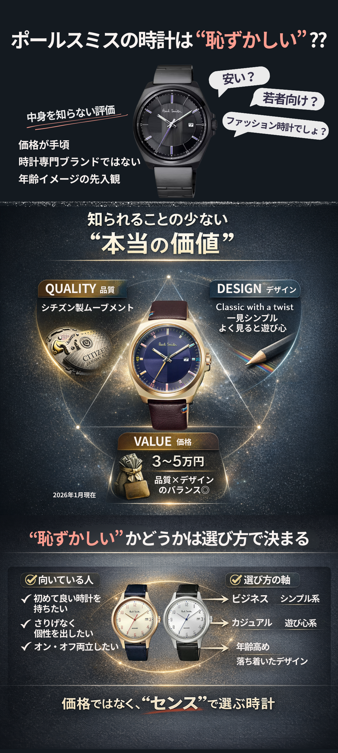 ポールスミスの時計は本当に恥ずかしい？誤解と本来の魅力、おすすめモデルを紹介