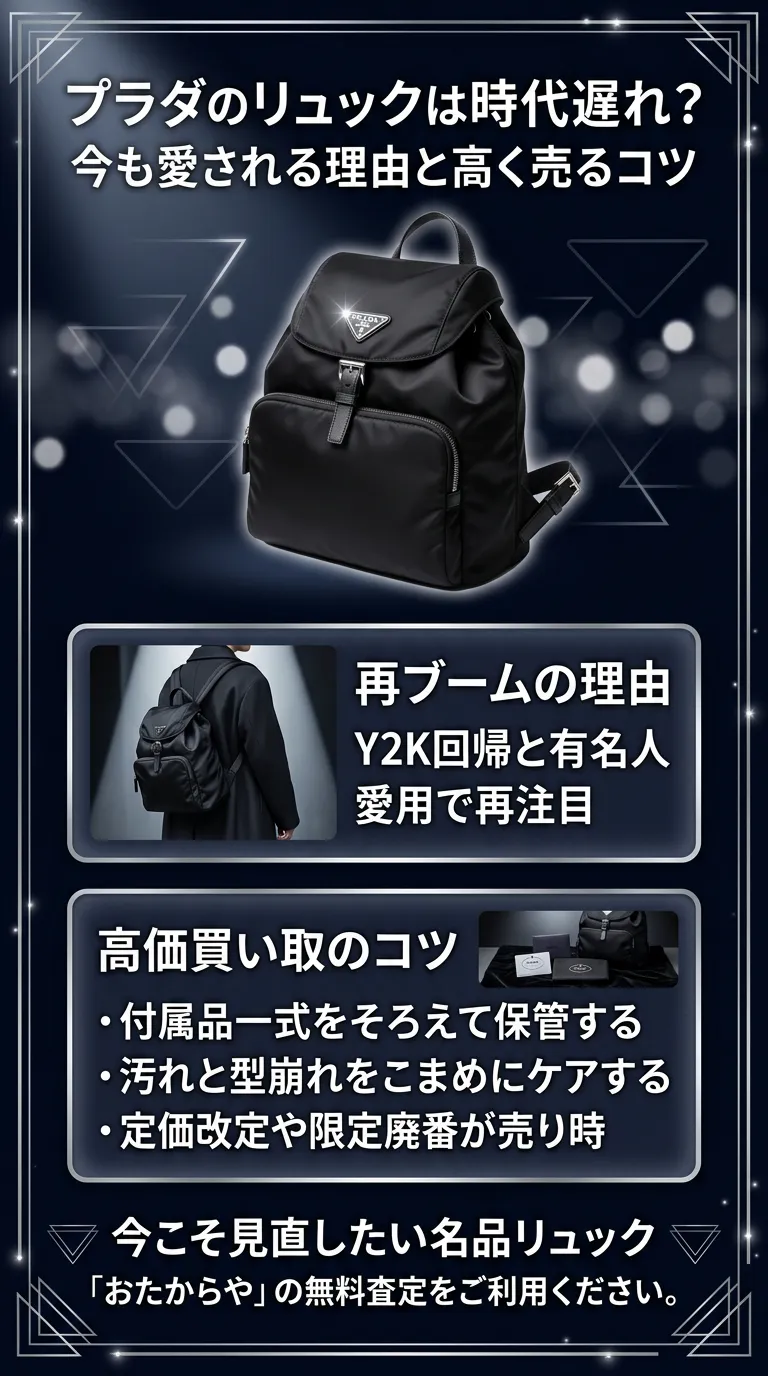 プラダのリュックは時代遅れなの？今でも人気の理由と高価買取のポイント