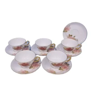 大倉陶園　クラッシックローズ　手描き　日本製　カップ＆ソーサー5客セット　ソーサー6枚有