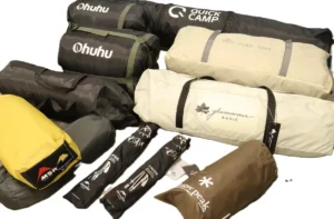 キャンプ用品 おまとめ QUICK CANP/LOGOS/スノーピーク他 テント/タープ/寝袋/トレッキングポール 等