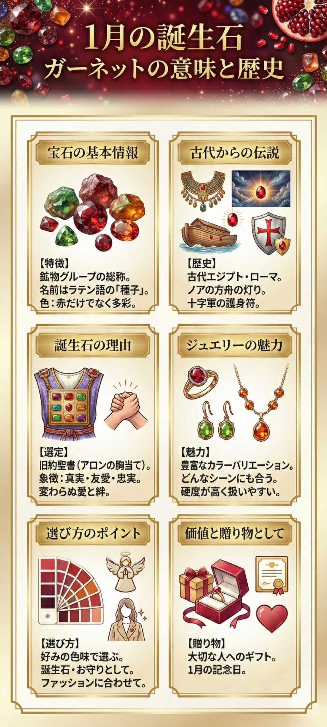1月の誕生石はなぜガーネットだけなのか？石言葉の意味やネックレス・ピアスなどの魅力も紹介
