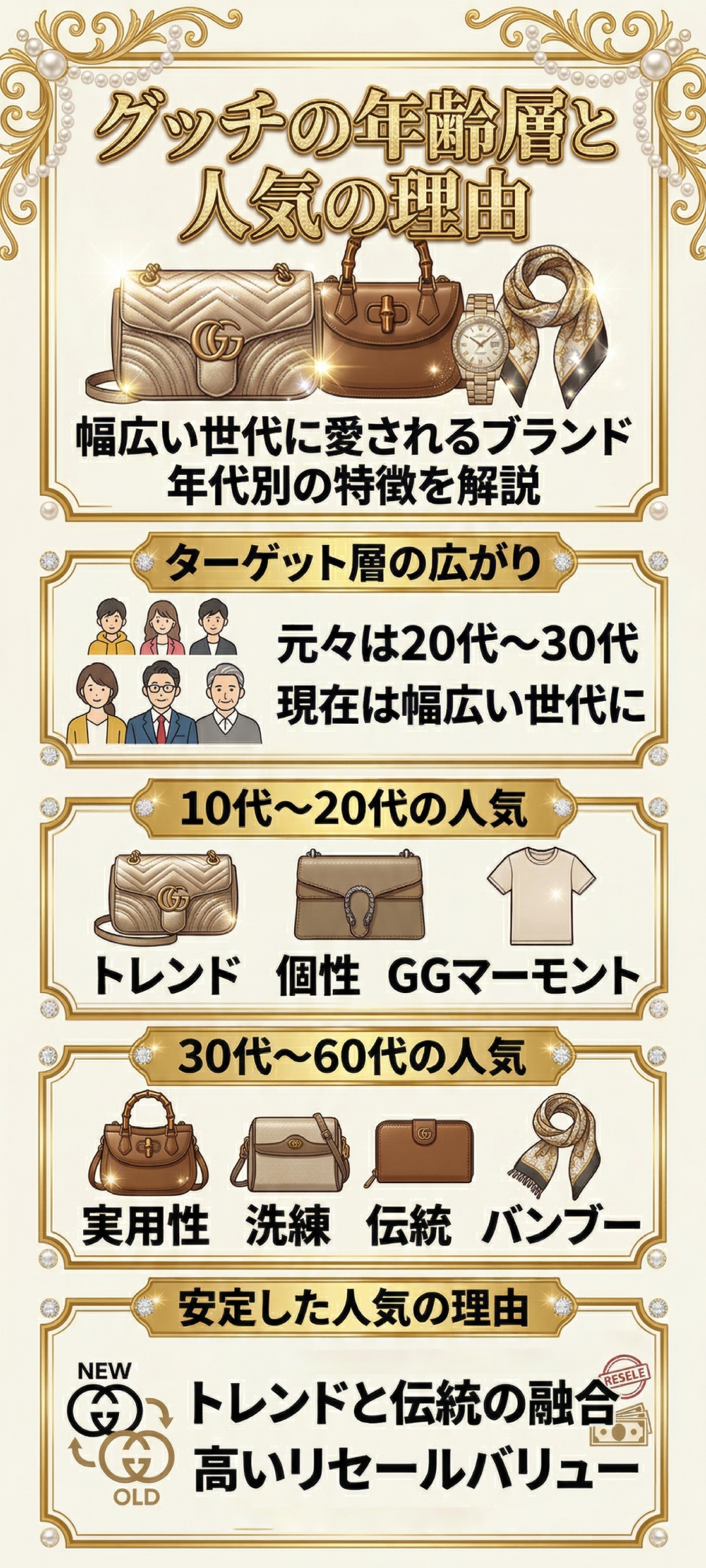 グッチ（Gucci）のおすすめ年齢層とは？年代別の人気アイテムや特徴的なデザインなどを解説