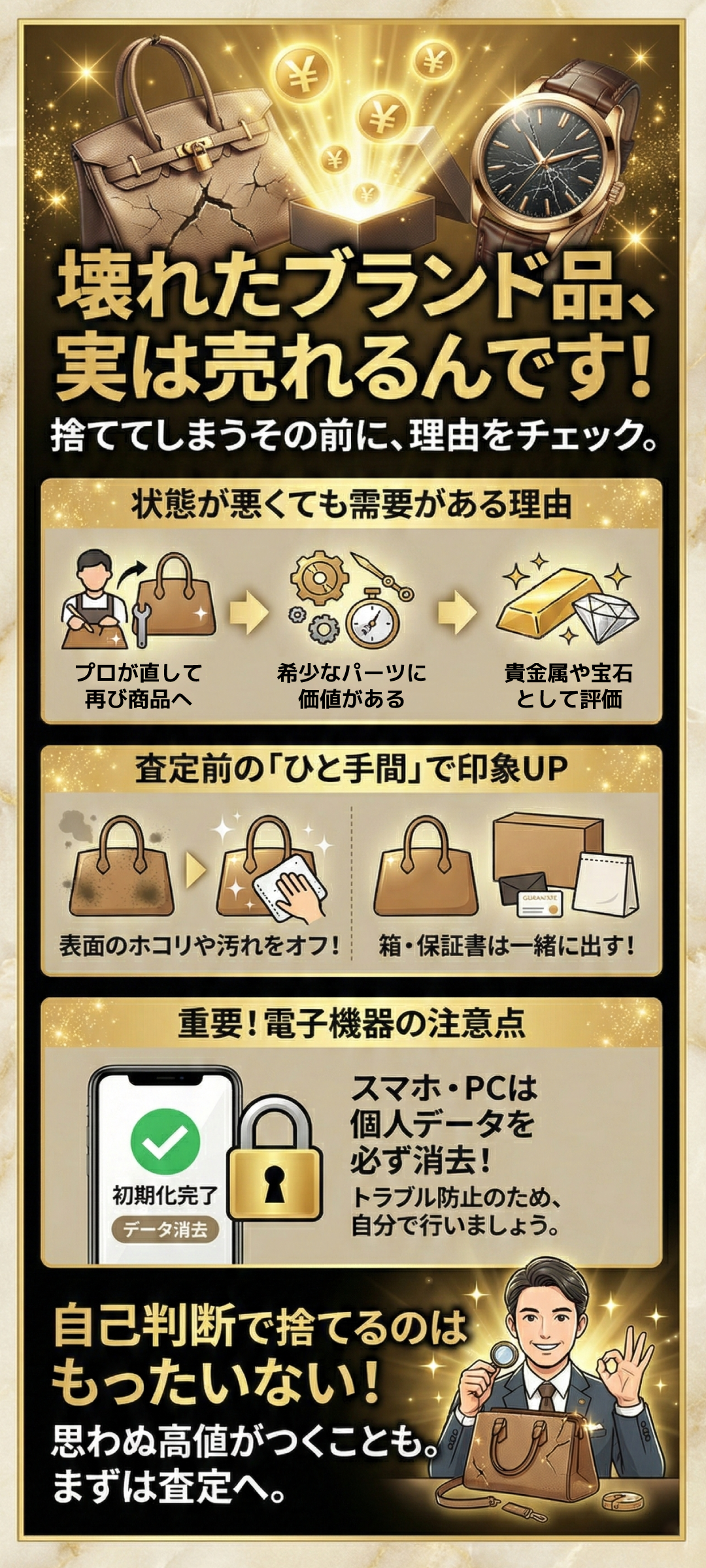 ジャンク品とは？壊れたブランド品が売れる理由と高価買取のポイントをご紹介