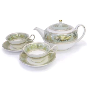 ウェッジウッド ティーポット カップ＆ソーサー2客セット コロンビア セージグリーン 西洋食器