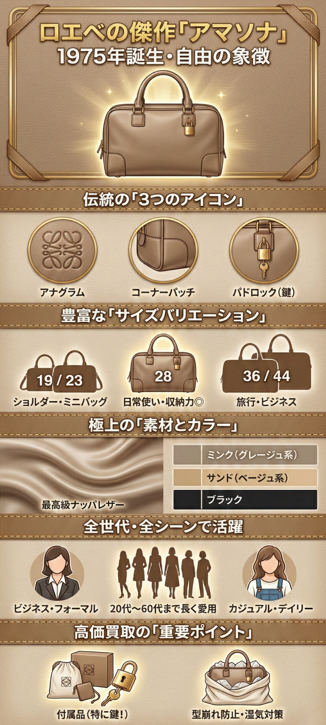 ロエベのアマソナとは？誕生の歴史からサイズ展開・人気色・似合う年齢層まで徹底解説