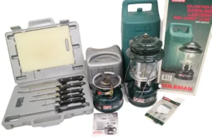 Coleman ADJUSTABLE GASOLINE LANTERN / MODEL 508A STOVE ほか まな板ナイフセット　コールマン　キャンプ用品