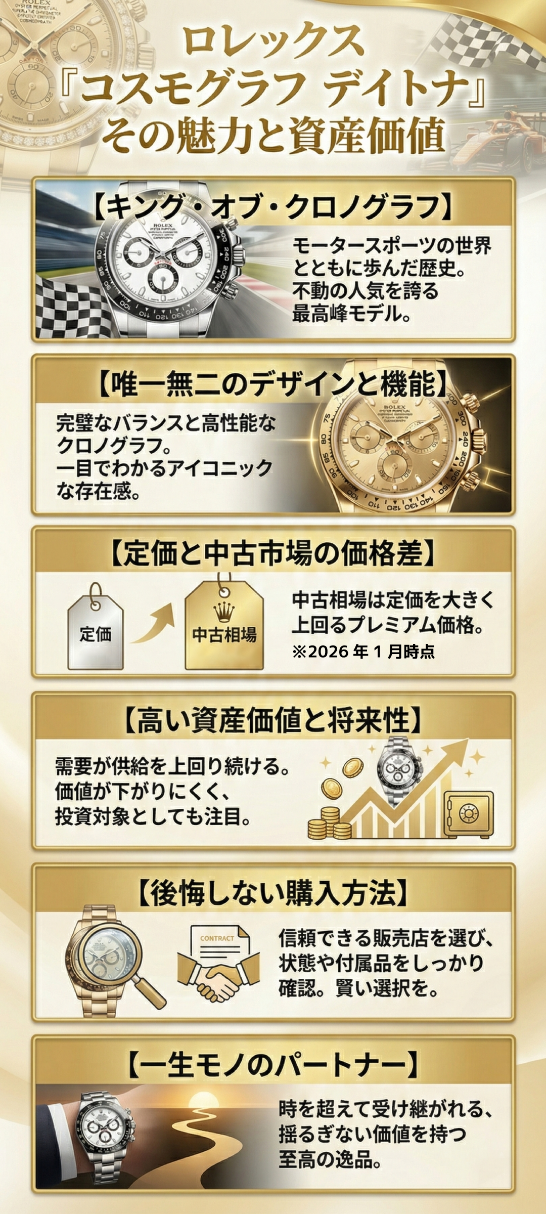 ロレックス コスモグラフ デイトナの定価とは？今後の値上がり予測と正規店での入手方法を徹底解説