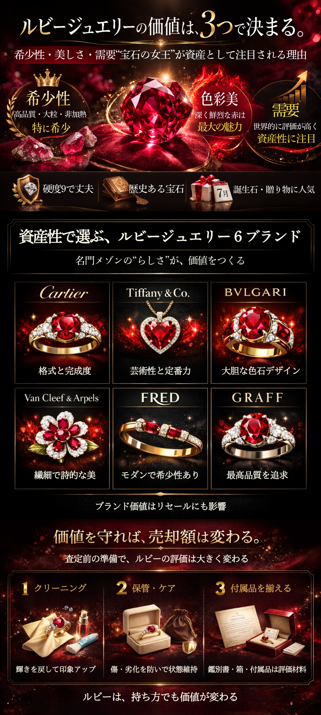 ルビージュエリーのおすすめブランド6選｜資産価値魅力・売却のポイントもご紹介