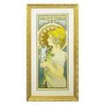 絵画 アルフォンス・ミュシャ 羽根ペン